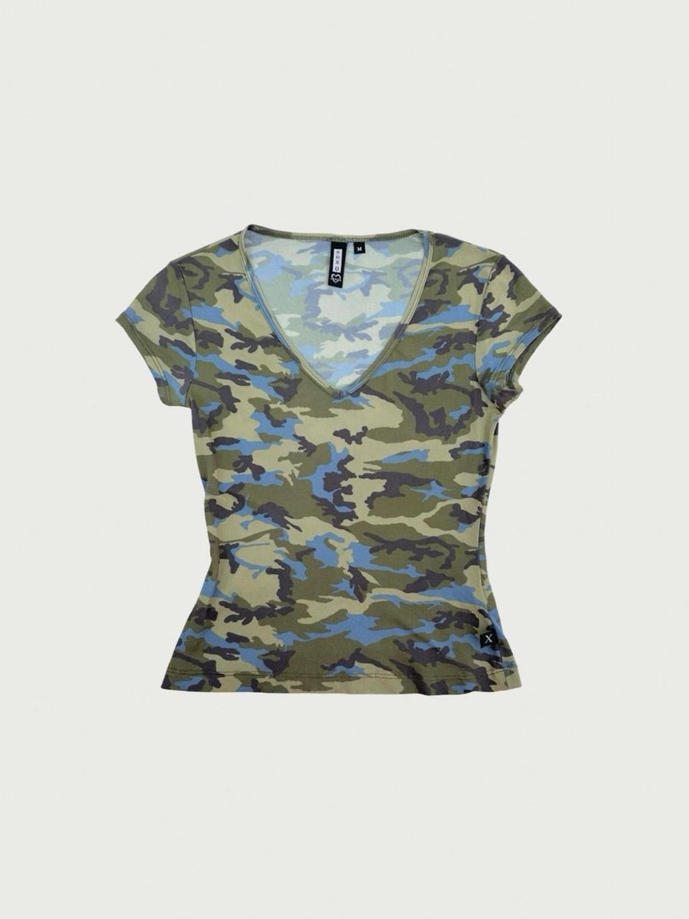 XOXO Camo Mesh Top